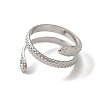 Non-Tarnish 304 Stainless Steel Cuff Rings for Women RJEW-G291-02P-2