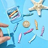 16Pcs 8 Colors 201 Stainless Steel Enamel Pendants STAS-YW0003-62-5
