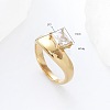304 Stainless Steel Glass Finger Rings LS-MD8256-1-5