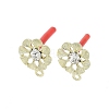 Rack Plating Golden Alloy with Rhinestone Stud Earring Findings EJEW-B036-02G-11-1