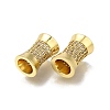 Brass Micro Pave Clear Cubic Zirconia European Beads ZIRC-I070-048G-2