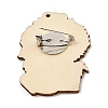 Christmas Theme Wood Printed Brooches for Women JEWB-Z029-01E-2