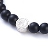 Feng Shui Natural Black Agate(Dyed & Heated) Beaded Stretch Bracelets BJEW-JB05021-03-2