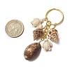 Ocean Style Natural Shell with Synthetic Turquoise Keychains KEYC-JKC01231-05-3