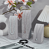 3Pcs 3 Sizes Vertical MDF Wood Covered with Velvet Necklace Display Stands NDIS-WH0023-001B-4