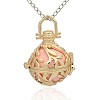 Golden Tone Brass Hollow Round Cage Pendants LS-KK-J236-08G-1
