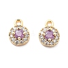 Brass Micro Pave Cubic Zirconia Charms KK-L222-001G-03-1