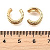 Brass Micro Pave Clear Cubic Zirconia Cuff Earrings EJEW-F370-37G-5