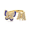 Butterfly Clear Cubic Zirconia Wide Band Ring for Girl Women ZIRC-C025-40G-2
