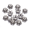 6-Petal Flower Tibetan Silver Bead Caps LS-AA188-4