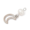 Natural Cultured Freshwater Pearl & Brass Pendants KK-U062-16P-2