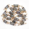 Electroplate Natural Labradorite Links connectors G-S344-01E-1