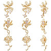 Beebeecraft 9Pcs 3 Style Brass Micro Pave Cubic Zirconia Pendants Sets KK-BBC0007-54-1