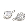Brass Pave Clear Cubic Zirconia Pendants CU-CBA42CA-04D-P-2