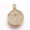 Hammered Brass Pendants KK-K207-03G-2