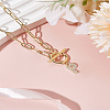 1Pc 304 Stainless Steel Chain & Brass Micro Pave Cubic Zirconia Letter Pendant Necklaces NJEW-LP0001-36P-G-3