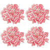 4Pcs Peony Polyester Embroidery Sew On Patches PATC-CY0001-72A-1