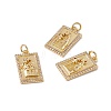 Brass Micro Pave Clear Cubic Zirconia Pendants KK-G439-01G-04-3