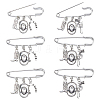 16Pcs 2 Style Cowboy Theme Stainless Steel Brooches JEWB-FH00043-1