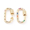 Brass Micro Pave Cubic Zirconia Screw Carabiner Lock Charms LS-ZIRC-L093-58B-G-3
