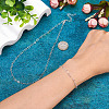 1 Set Brass Heart Link Chain Bracelet & Necklace SJEW-TA0001-05-6