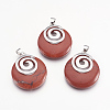 Natural Red Jasper Pendants KK-F751-D03-1