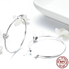 Rhodium Plated 925 Sterling Silver Cubic Zirconia Hoop Earrings EJEW-FF0010-10P-3