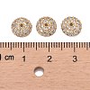 Apetalous Half Round/Dome Brass Micro Pave Cubic Zirconia Bead Caps X-ZIRC-D062-G-4