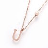 (Jewelry Parties Factory Sale)304 Stainless Steel Initial Pendant Necklaces NJEW-G321-04RG-U-2