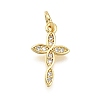 Brass Micro Pave Cubic Zirconia Pendants X-KK-Z100-41G-03-1