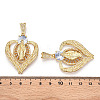 Brass Micro Pave Cubic Zirconia Pendants ZIRC-F134-25G-03-3