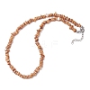 Dyed Natural Freshwater Shell Nuggets Beaded Necklaces NJEW-JN05580-02-5