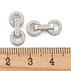 925 Sterling Silver Micro Pave Clear Cubic Zirconia Fold Over Clasps STER-U001-20P-3