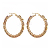 Glass Braided Big Hoop Earrings EJEW-JE04907-4