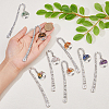 Flat Round with Tree of Life Natural & Synthetic Gemstone Bookmarks AJEW-FH00015-4