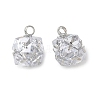 Brass Pave Clear Cubic Zirconia Charms CU-CBAD360-08P-01-1