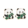 Panda with Bamboo Alloy Enamel Cabochons AL-CBA1A6F-06KCG-C-1
