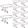 12Pcs Witch Hat and Broom Charm Pendant Brooches JEWB-FH00018-1