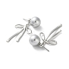 Bowknot Brass Stud Earrings EJEW-P296-02P-2