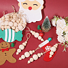 Wood Round Beads Pendant Decoration HJEW-CA00009-4