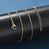 PVD Vacuum Plating 304 Stainless Steel Cable Chain Necklace STAS-T040-PJ205-40-4