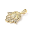 Brass Micro Pave Clear Cubic Zirconia Pendants KK-B141-04G-04-2