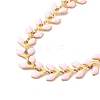 Enamel Ear of Wheat Link Chains Bracelet BJEW-P271-02G-03-2