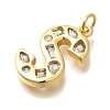 Brass Micro Pave Clear Cubic Zirconia Pendants KK-G521-01G-S-2