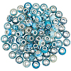 100Pcs Printed Transparent Resin European Beads RESI-PA0001-18D-1