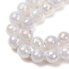 Electroplated Natural Agate Beads Strands G-B191-A07-10mm-01-3