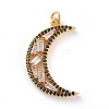 Brass Micro Pave Cubic Zirconia Pendants ZIRC-G157-26G-1