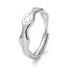 Non-Tarnish 304 Stainless Steel Heart Beat Adjustable Rings RJEW-D006-16P-1