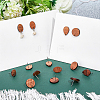 SUPERFINDINGS 30Pcs 3 Style Coconut Wood Stud Earring Findings EJEW-FH0001-09-5
