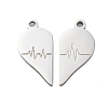 304 Stainless Steel Split Pendants STAS-H235-03D-P-1